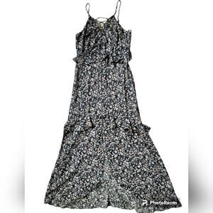 Gianni Bini Ditsy Floral Maxi Dress Blue Light Pink Maxi Dress Sleeveless Size M